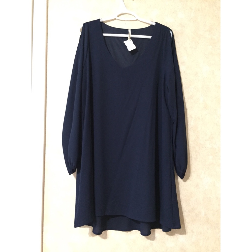 Navy blue knee length dress
